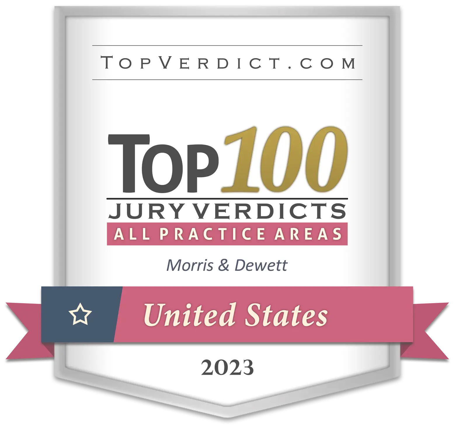 TopVerdict Top 100 verdicts United States 2023 -- Morris & Dewett