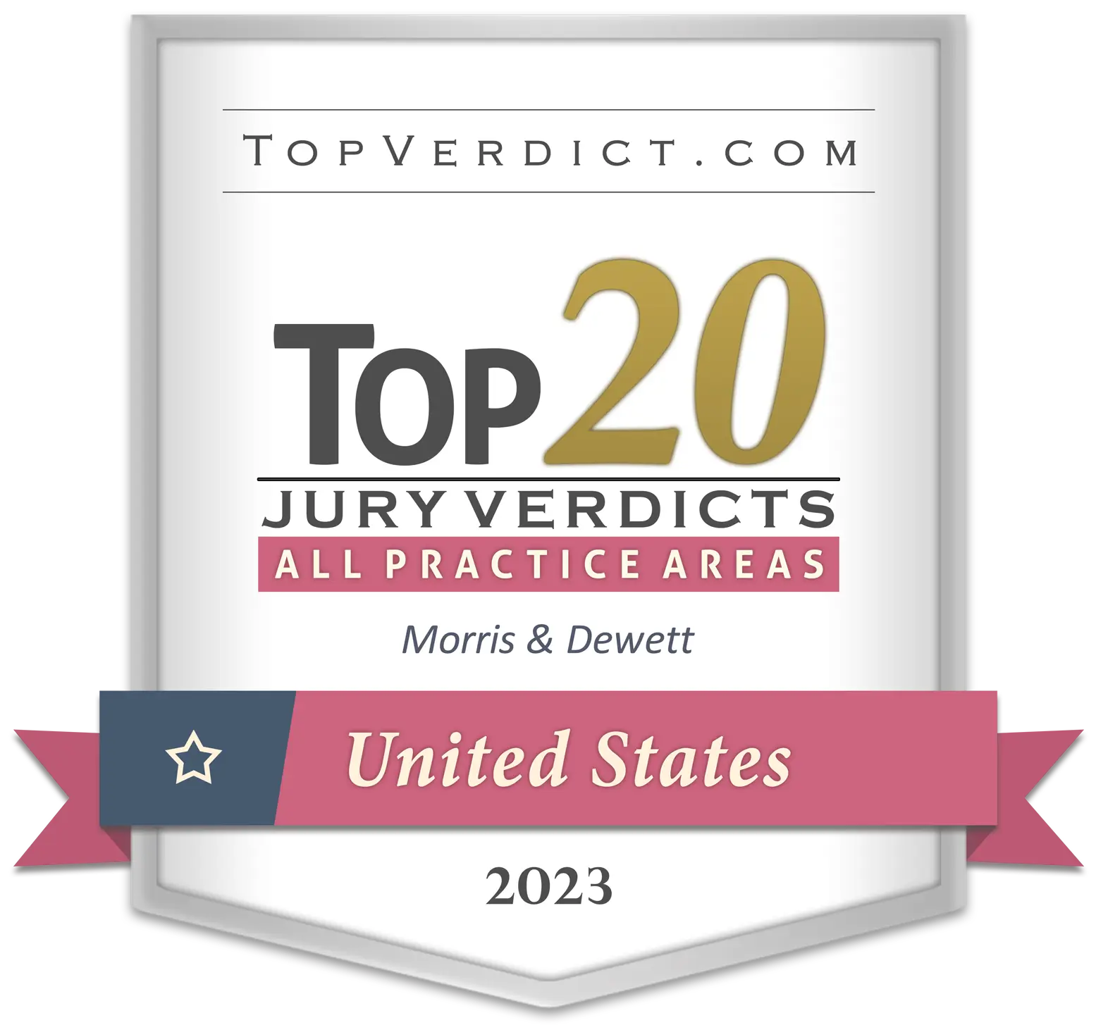 TopVerdict Top 20 verdicts United States 2023 -- Morris & Dewett