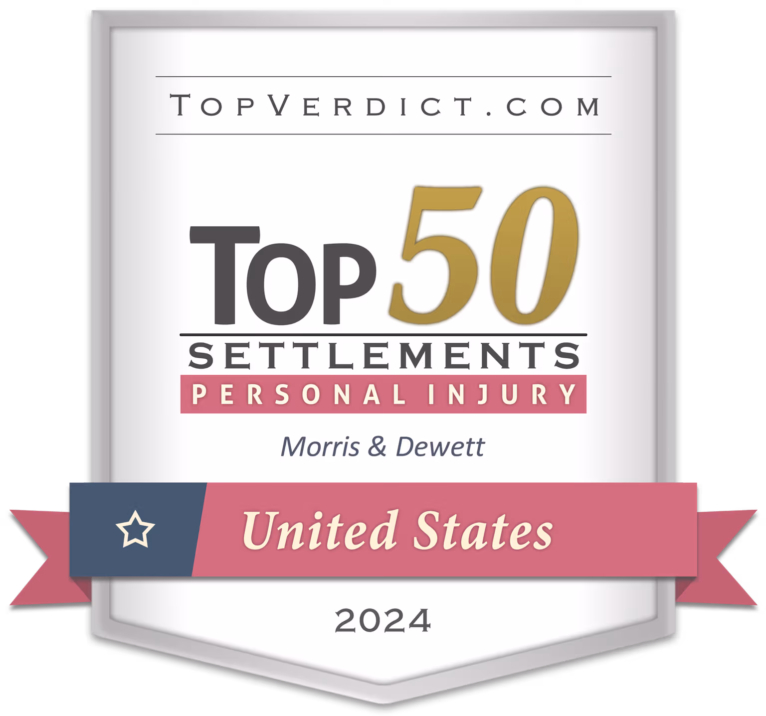 TopVerdict Top 50 personal injury settlements United States 2024 -- Morris & Dewett