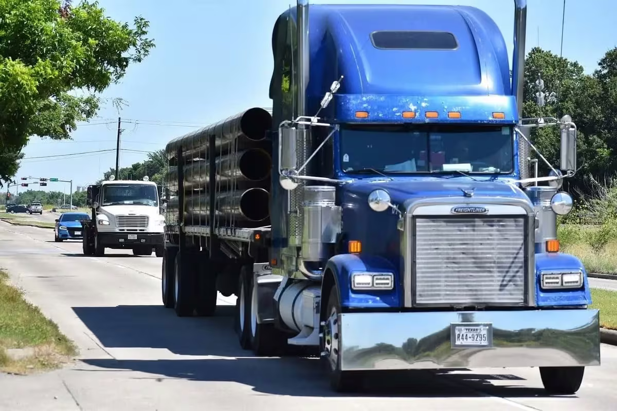 Commercial 18-wheeler on the highway