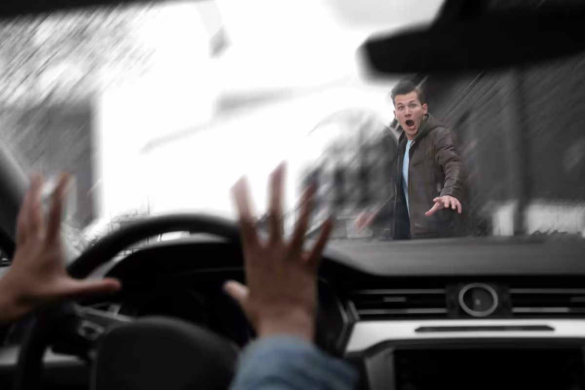 Pedestrian crossing a roadway